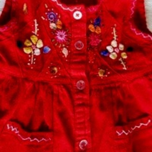 Embroidered dress huipil 12 month red - Picture 1 of 9